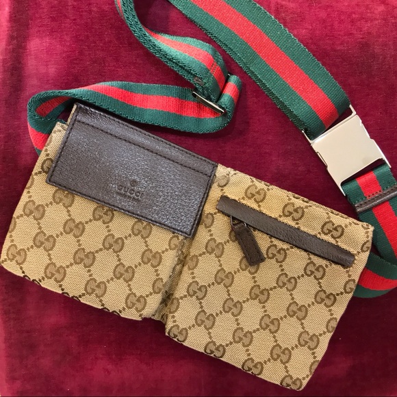 Gucci belt bag red and green strap Clearance